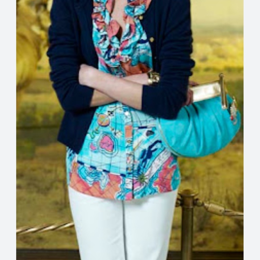 Lilly Pulitzer X Marks the Spot Silk Tank Top XS‎ EUC